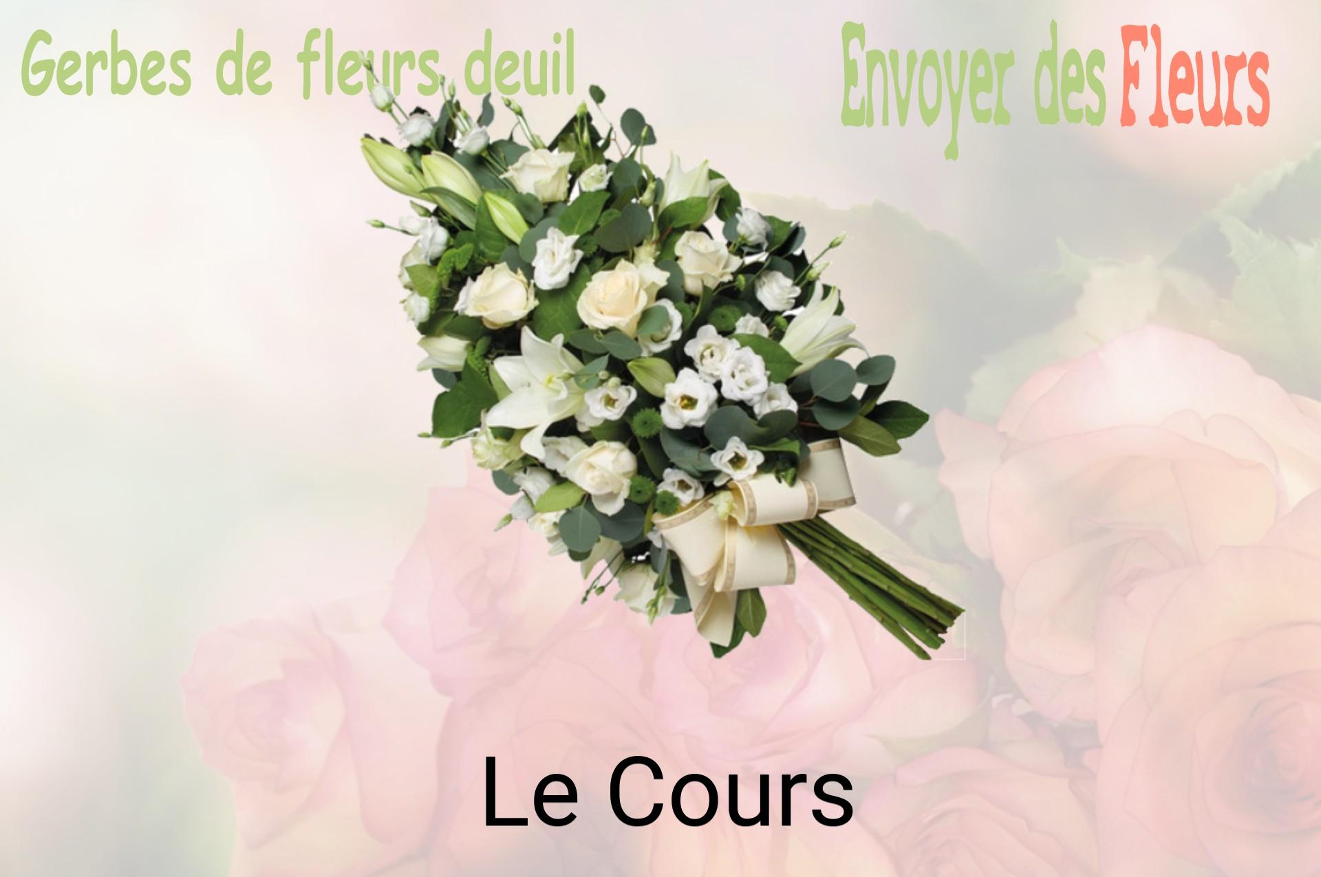 Gerbe de fleurs de deuil livrée à Le Cours
